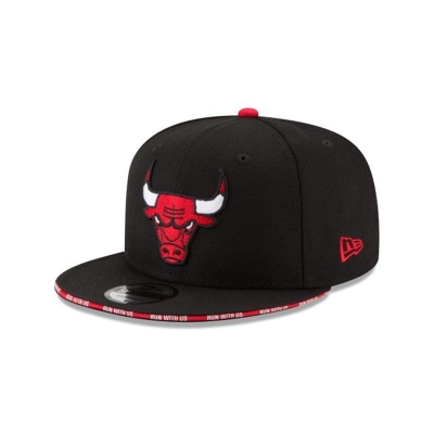 Black Chicago Bulls Hat - New Era NBA Callout Trim 9FIFTY Snapback Caps USA1237489